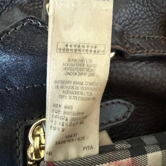 Burberry Elegant Dark Brown Leather Tote Bag - Picture 7 of 12